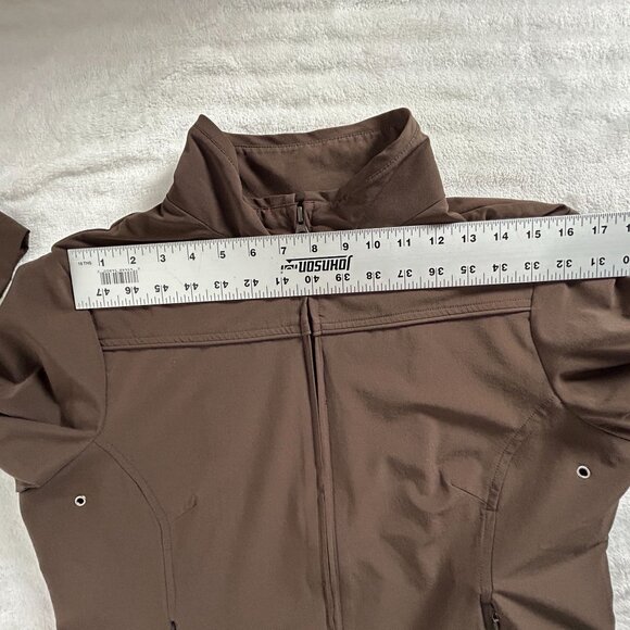 Lucy Womens Brown Full-Zip Active Jacket Large Stretch Lined Lightweight Pockets - Picture 6 of 8
